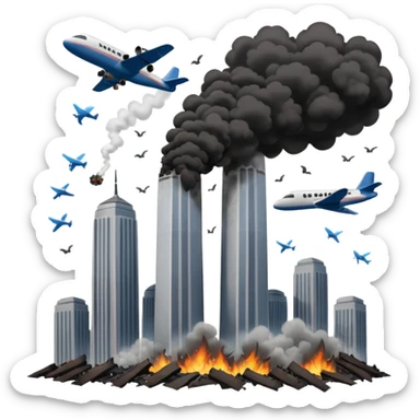 Twin towers plane crashing by 👳🏾‍♂️ sticker