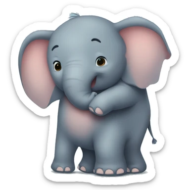 elephant and human hugging sticker