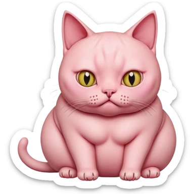Fat cat without hair sticker