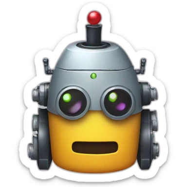 robot with partyhat sticker