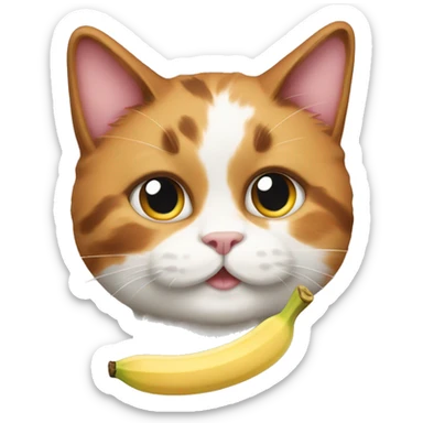 calico cat with banana split sticker