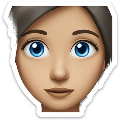 Brunette girl with blue eyes pretty portrait   sticker