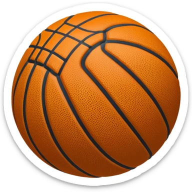 Crea un balón de basket negro con rayas blancas sticker