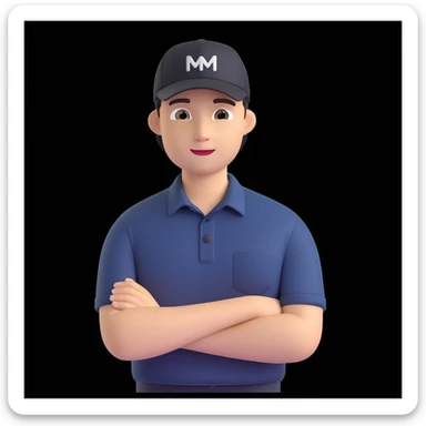 millennial start-up CEO wearing a cap and shirt, confident expression, modern style sticker
