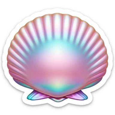pearl in iridescent shell sticker