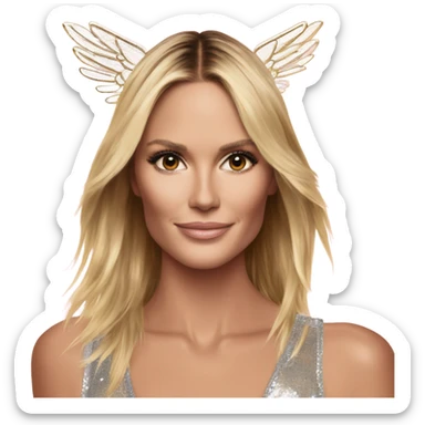 Heidi Klum on a runway victoria secret  angel wings sticker