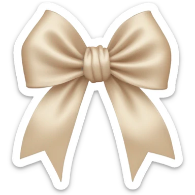 Beige bow sticker