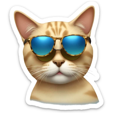 Cat with sunglasses sticker
