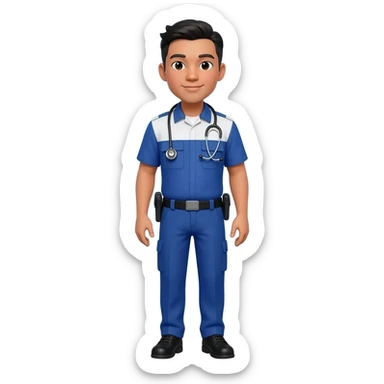 Filipino man paramedic uniform with shoes sticker