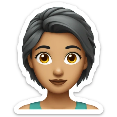 south asian girl with wolfcut hairstyle sticker