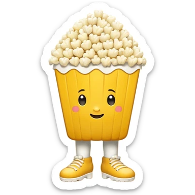 Popcorn with feet  sticker