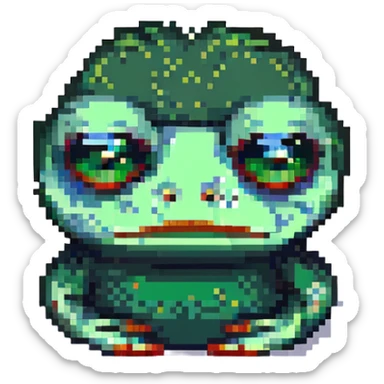 pepe the frog with a sad face sticker