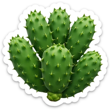 Realistic emoji of a Mexican nopal, without thorns or spines, smooth green surface, juicy and fresh like the kind used for cooking in Mexico. sticker