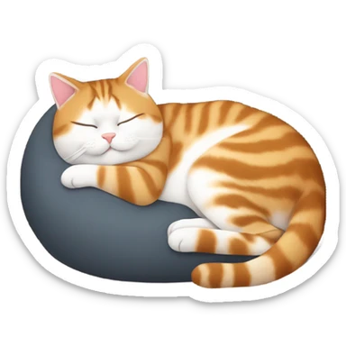 fat tawny American shorthair cat sleeping sticker
