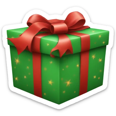 Red and green Christmas gift sticker