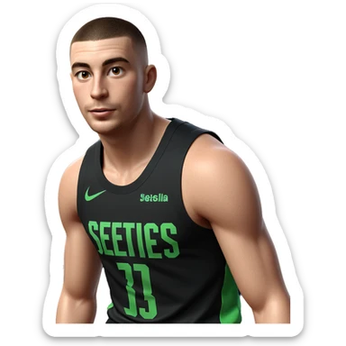 stylish boy in basketball uniform sticker