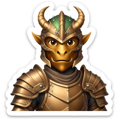 dnd character dragonborn with armor sticker