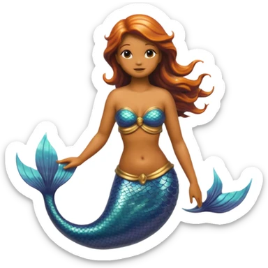 Make a mermaid statue sticker