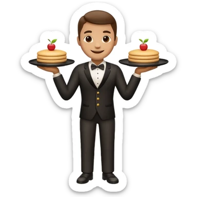 emoji camarero, cuerpo completo sin nada en la mano sticker