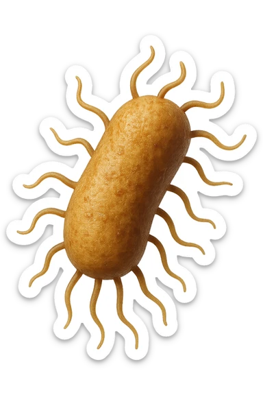 EMOJI STILE IPHONE 3D DI batteri intestinali che fluttuano in aria E FALLO MOLTO REALISTICO IN 3D sticker