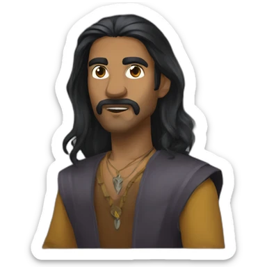 Sri Lankan dungeon master long dark hair  sticker