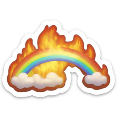 fire rainbow sticker
