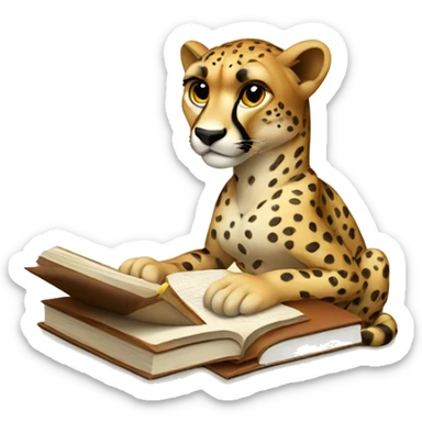 A cheetah studying sticker