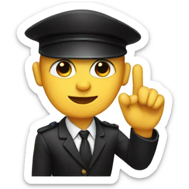 baldman with a black cap raising hand sticker