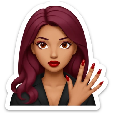 baddie with nails sticker