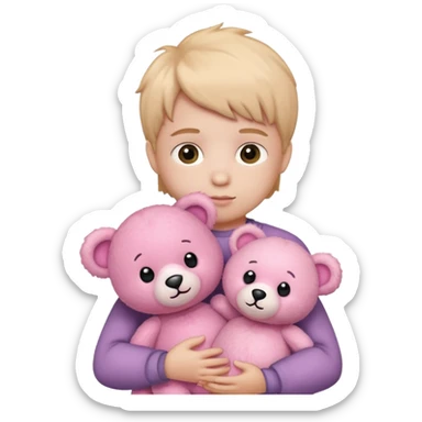 a child with pink bear sticker