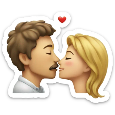 husband and wife in a heart kiss sticker