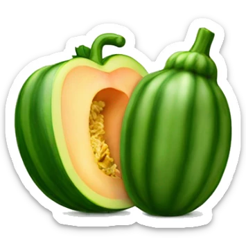A Zucchini on a peach sticker