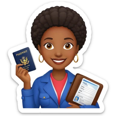 Nigeria, travel visa, black woman sticker