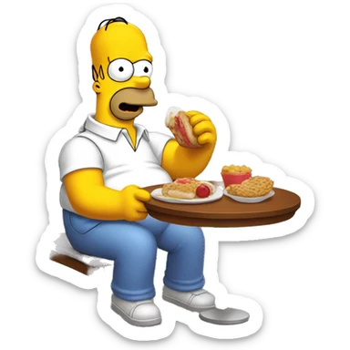 homero simpson comiendo una dona sticker