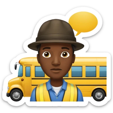 a school bus with a jamaican man saying bomboclat ("BOMBOCLAT' in speech bubble in front of the man) sticker