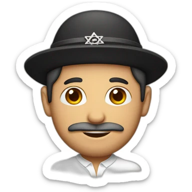 Jewish man with a kippah sticker