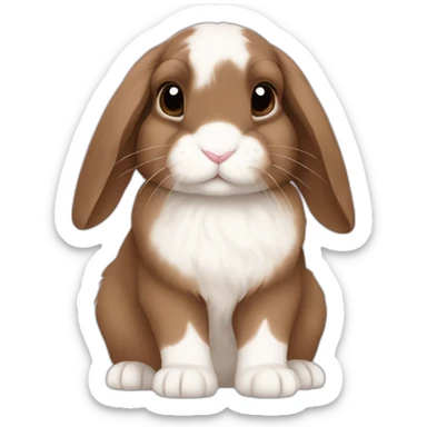 adorable brown holland lop bunny sticker