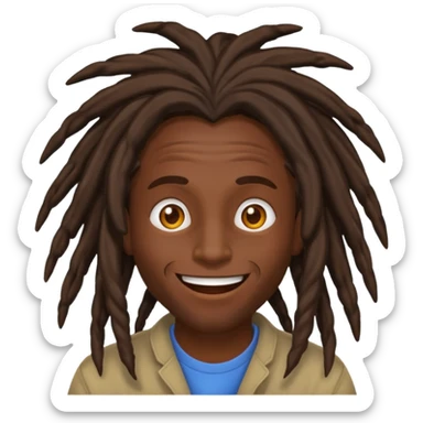 Dark skinned dreadhead with mind blowed sticker