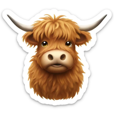 Fluffy highland cow sticker