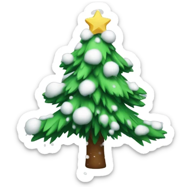 christmas tree with snow sticker