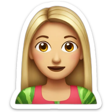 Woman watermelon sticker