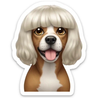 dog in a wig sticker