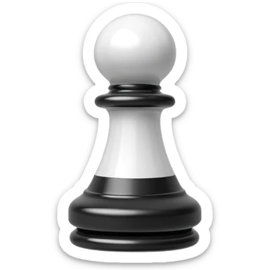 white plastic chess pieces, pawn, white sticker