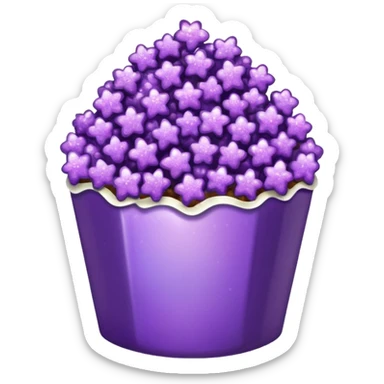Glitter purple popcorn sticker