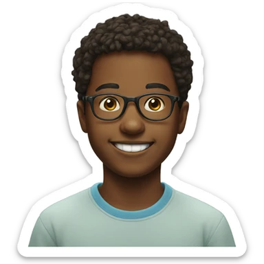 smiling boy in glasses portrait sticker