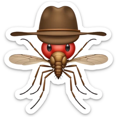 mosquito with a cowboy hat sticker