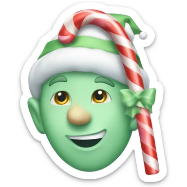 Pastel Christmas elf candy cane sticker