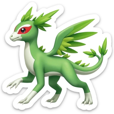Shaymin-Sceptile-Flygon-Meloetta-Pokémon-Fakémon-fusion, full body sticker