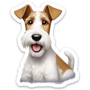 Wire fox terrier making a cheeky face sticker