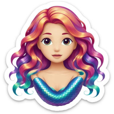 Iridescent mermaid hair sticker